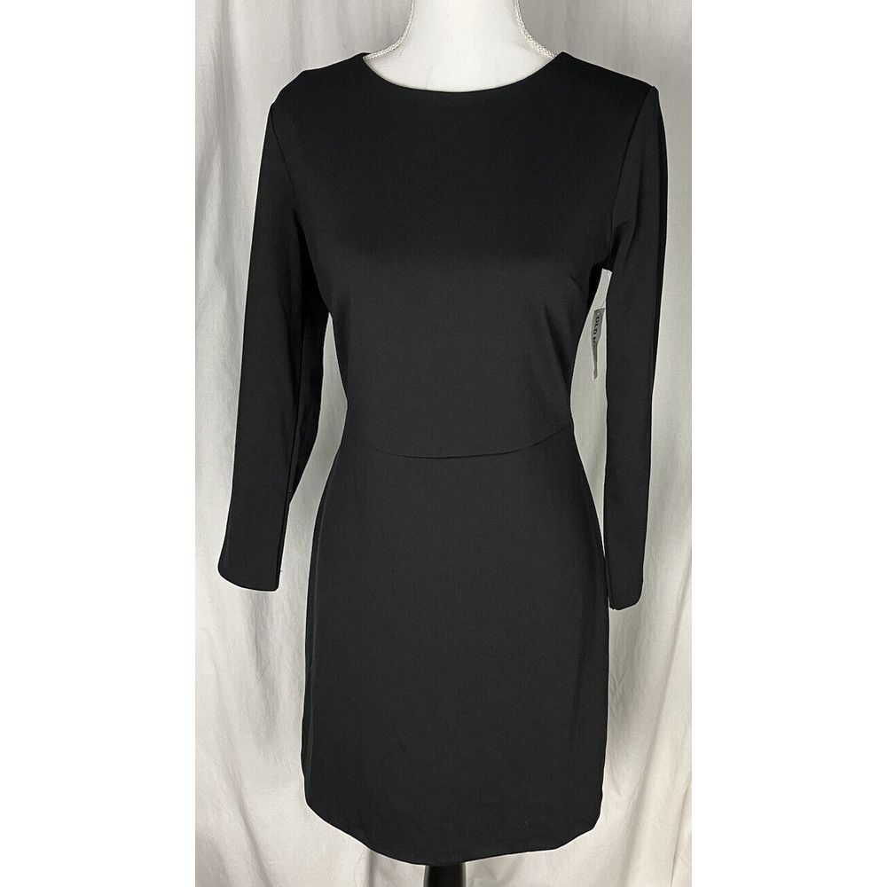 Old Navy Long Sleeve Black Dress Womens Size SP Back Zip Bodycone